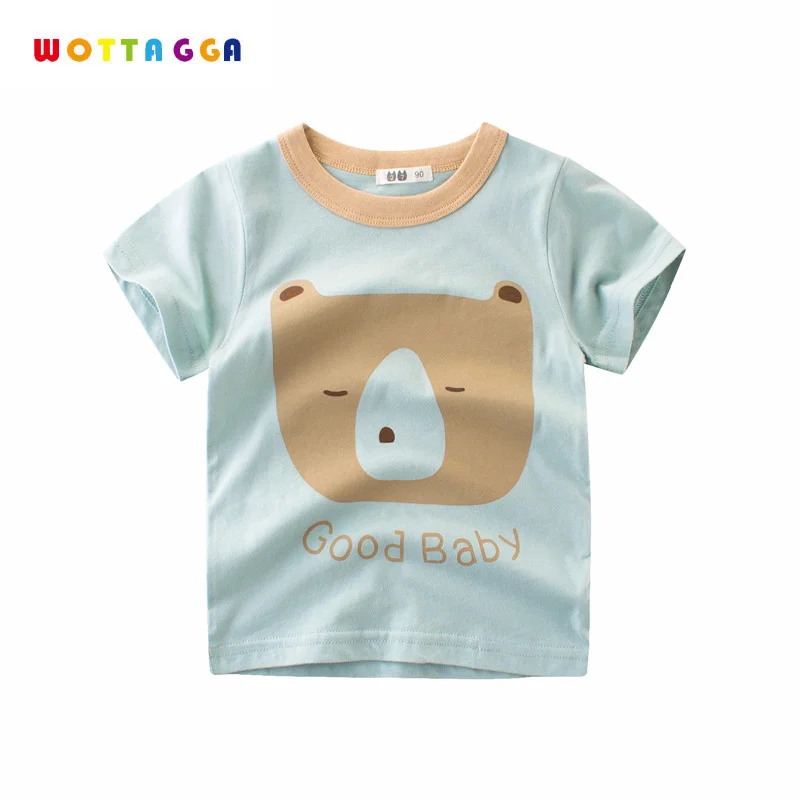 WOTTAGAG New 2018 Boys T shirt Girls Cotton Short sleeved T shirt