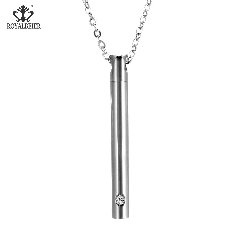 Цепочка с подвеской в виде цилиндра из нержавеющей стали 18 дюймов|cylinder steel|pendant