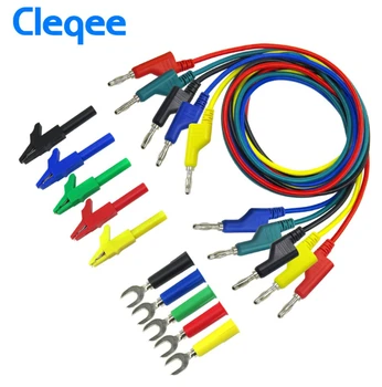 

2017 Cleqee P1036A 4mm Banana to Banana Plug Test Lead Kit for Multimeter Cable Match Alligator clip&U type test probe
