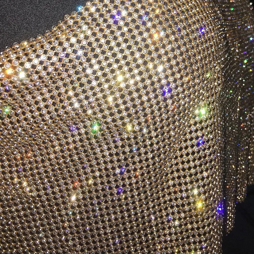 Клубные вечерние блестящие прозрачные стразы металлическая цепь Холтер драпированный прозрачный бюстгальтер кроп один размер Топ