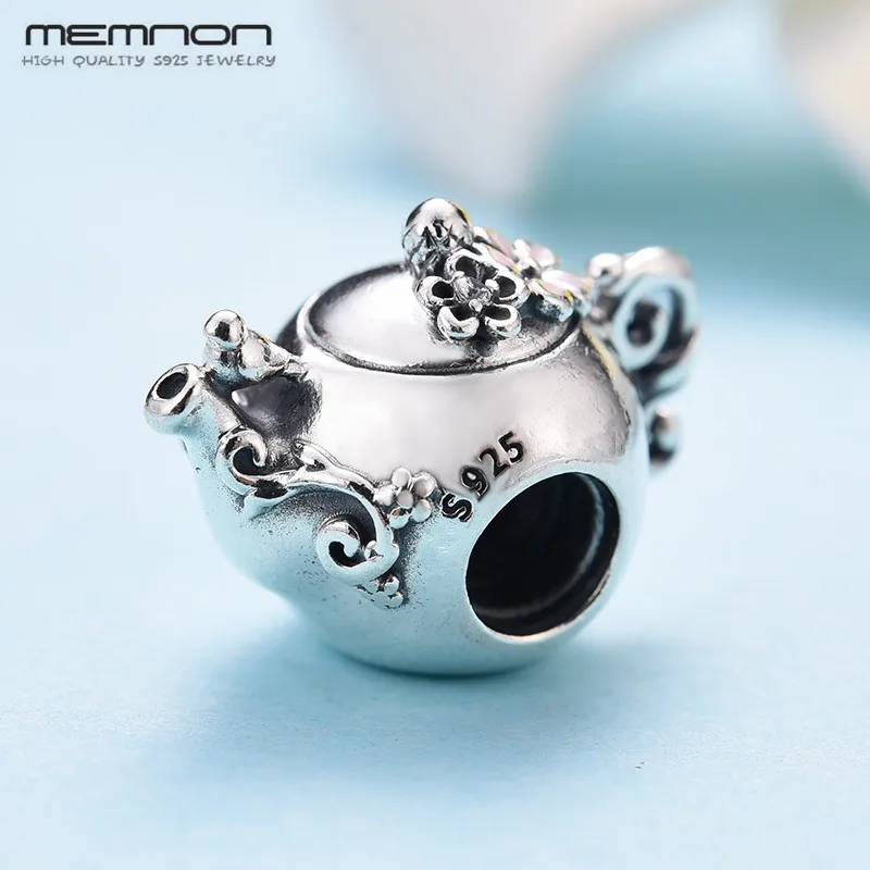 

Memnon New spring enchanted tea pot charms 925 sterling silver charm fine jewelry fit beads bracelets necklaces DIY for women