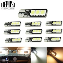 Buy 10pcs/lot Bright Double No Error T10 LED 194 168 W5W Canbus 6 SMD 5050 LED Car Interior Bulbs Light Parking Width Lamps Free Shipping