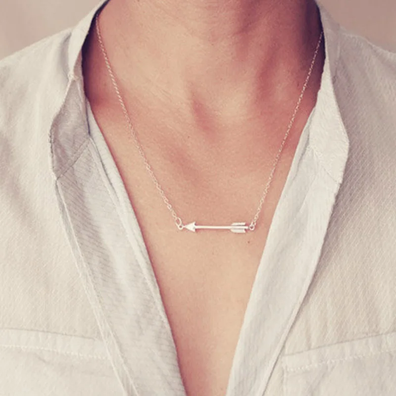 

Hot Selling New Product Simplicity Alloy Arrow Necklace Lady Sweater Chain Bijouterie