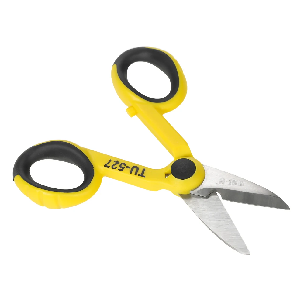 

5.7" Multipurpose Steel Electrician Scissors Shears Cut Strip Electrical Wire with Wire Cutting Notch E2619 1pc