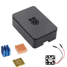Черно-белый защитный корпус для Raspberry Pi 3 Model B + Plus,Pi 3 / 2 с алюминиевым теплоотводом и вентилятором охлаждения Черно-белый защитный корпус для Raspberry Pi 3 Model B + Plus,Pi 3 / 2 с алюминиевым теплоотводом и вентилятором охлаждения
