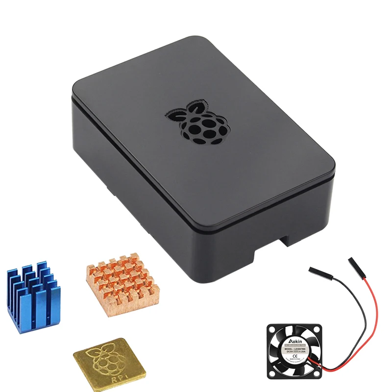 Черно белый защитный корпус для Raspberry Pi 3 Model B + Plus / 2 с алюминиевым теплоотводом и
