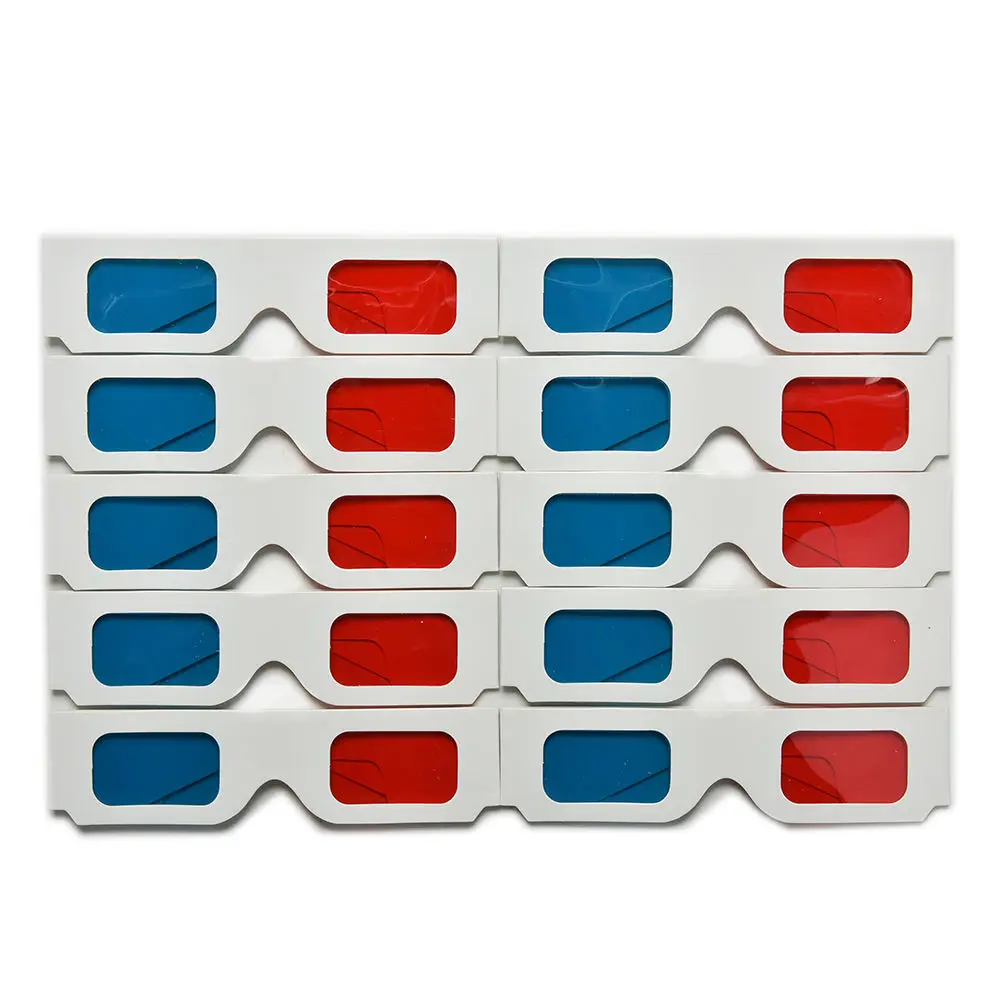 10pcs/Lot Universal Anaglyph Cardboard Paper Red & Blue Cyan 3D Glasses For Movie 10pcs/Lot Universal Anaglyph Cardboard Paper Red & Blue Cyan 3D Glasses For Movie