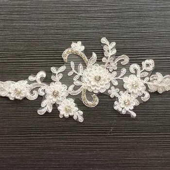 

Bridal Accessories Wedding Garter Rhinestone White Embroidery Flower Sexy Garters for Women Thigh Ring Bridal Prom Garter 5344