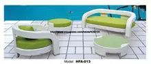 Outdoor Patio Sofa Garden Ratten Furniture Sofa Elegant Green Table Ottoman Rattan Sofa Set Garden Outdoor Wicker Furniture Set