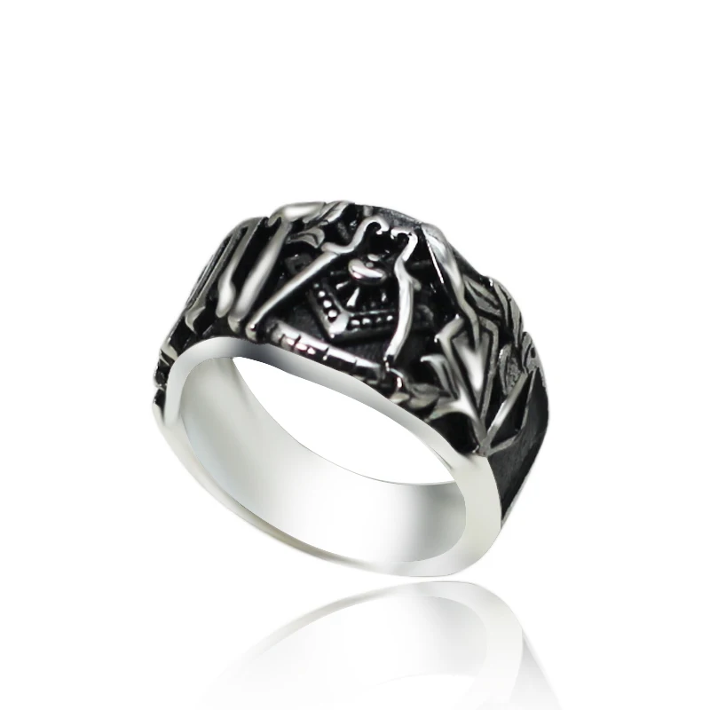 

USA Mens Freemasonry Free Mason Hiphop/Rock Masonic Rings Punk Stainless Steel Finger Ring For Men's Jewelry