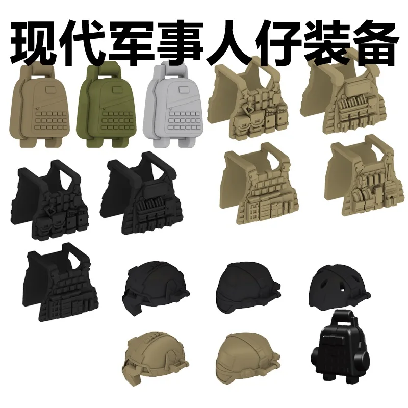 

5PCS Modern military vest backpack helmet weapons swat military playmobil Mini Figures Original building Blocks Bricks toys