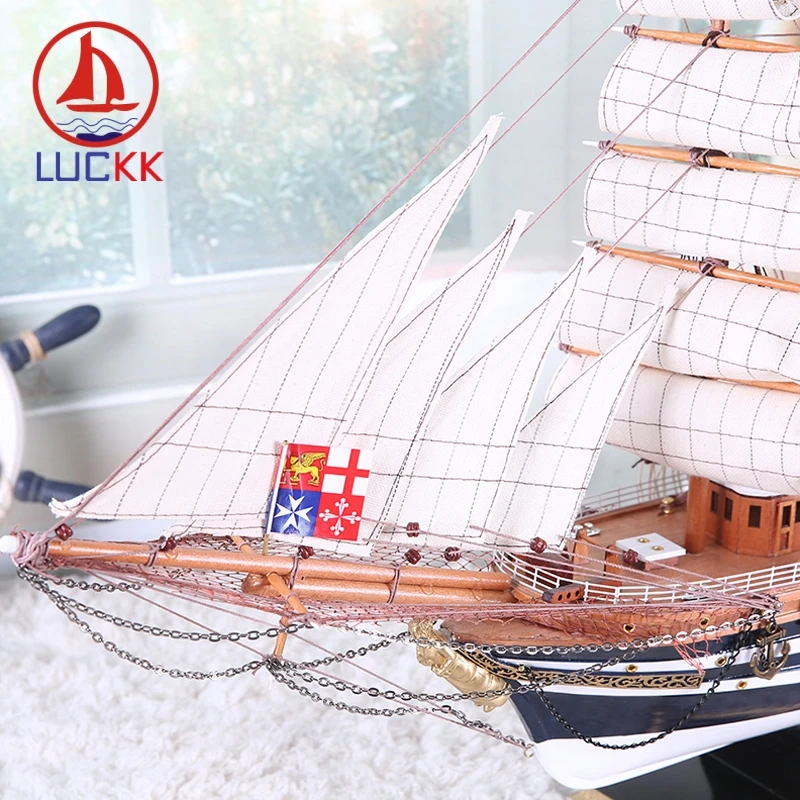 LUCKK 90 см Америго Веспуччи ручной работы большой деревянная модель парусника; эти модные тапочки отлично дополнят интерьер любого дома и не будут скользить по Декор морские корабли фигурка украшения