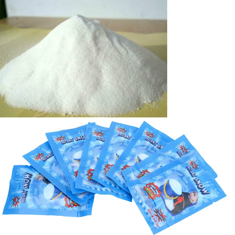 

10pcs/lot Christmas White Snow Fake Magic Instant Snow Fluffy Super Absorbant Decorations For Christmas Wedding Supplies