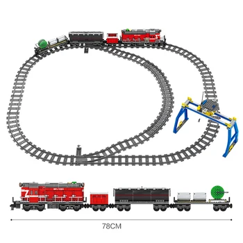 

Fit City Technic Series Power-Driven Diesel Rail Train Cargo With Track Set KY98219/ KY98220 Model building blocks toys for kid