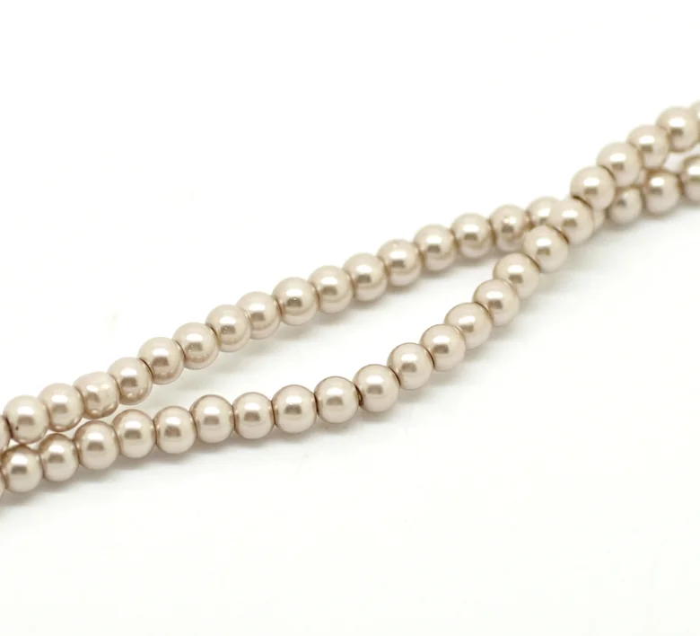 

DoreenBeads 5 Strands Light Coffee Glass imitation pearls Round Beads 4mm( 1/8") Dia. 82cm long (B19055), yiwu