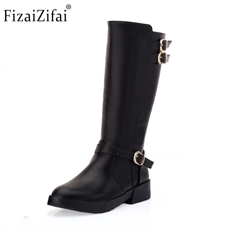 

Women Half Short Boots Flat Winter Snow Warm Mid Calf Boot Botas Buckle Riding Leisure Quality Footwear Shoes Size 34-39