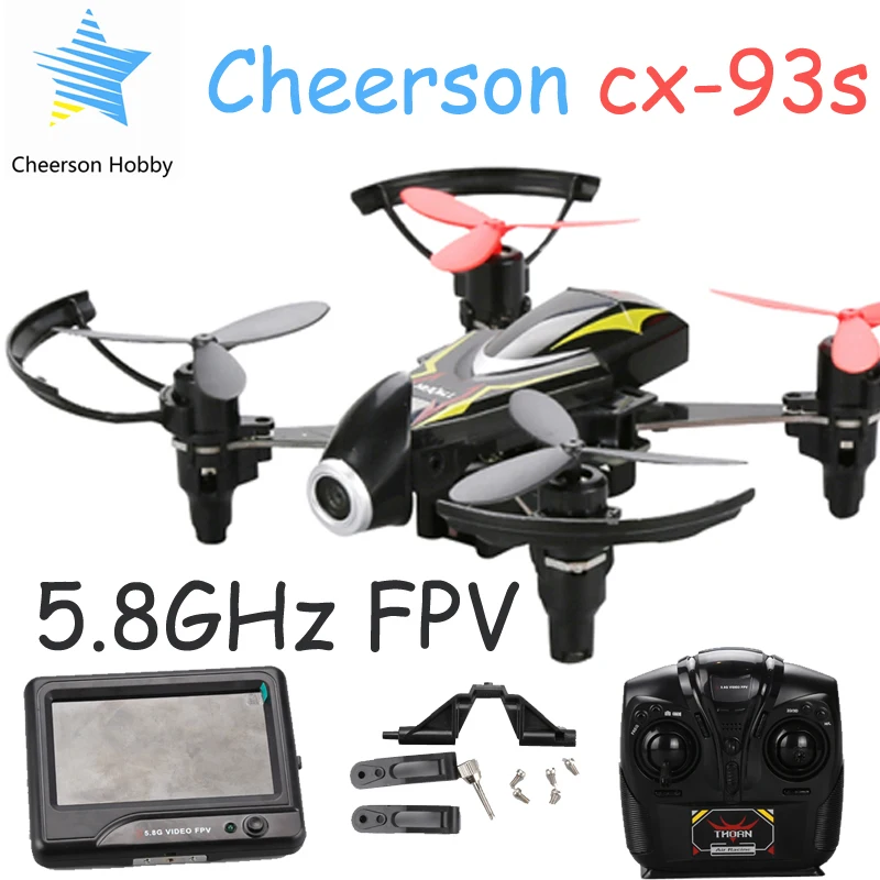 Buy Cheap New Cheerson CX-93S 5.8Ghz FPV Drone with Camera 720p hd Best Flying Quadcopter 100m Distance 6 Axis Gyro 2.4Ghz 4CH RTF RC 2017