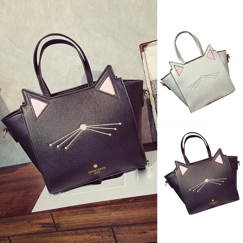 

HB@Shoulder Bag Women Cat Ears Fashion Large Capacity Handbag Cute Shoulder Bag Slow Travel Bag