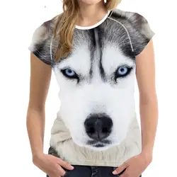 Крутые 3D Животные Волк Лицо принт женские футболки Мода Фитнес футболка бренд Desinger женский короткий рукав Топ культур