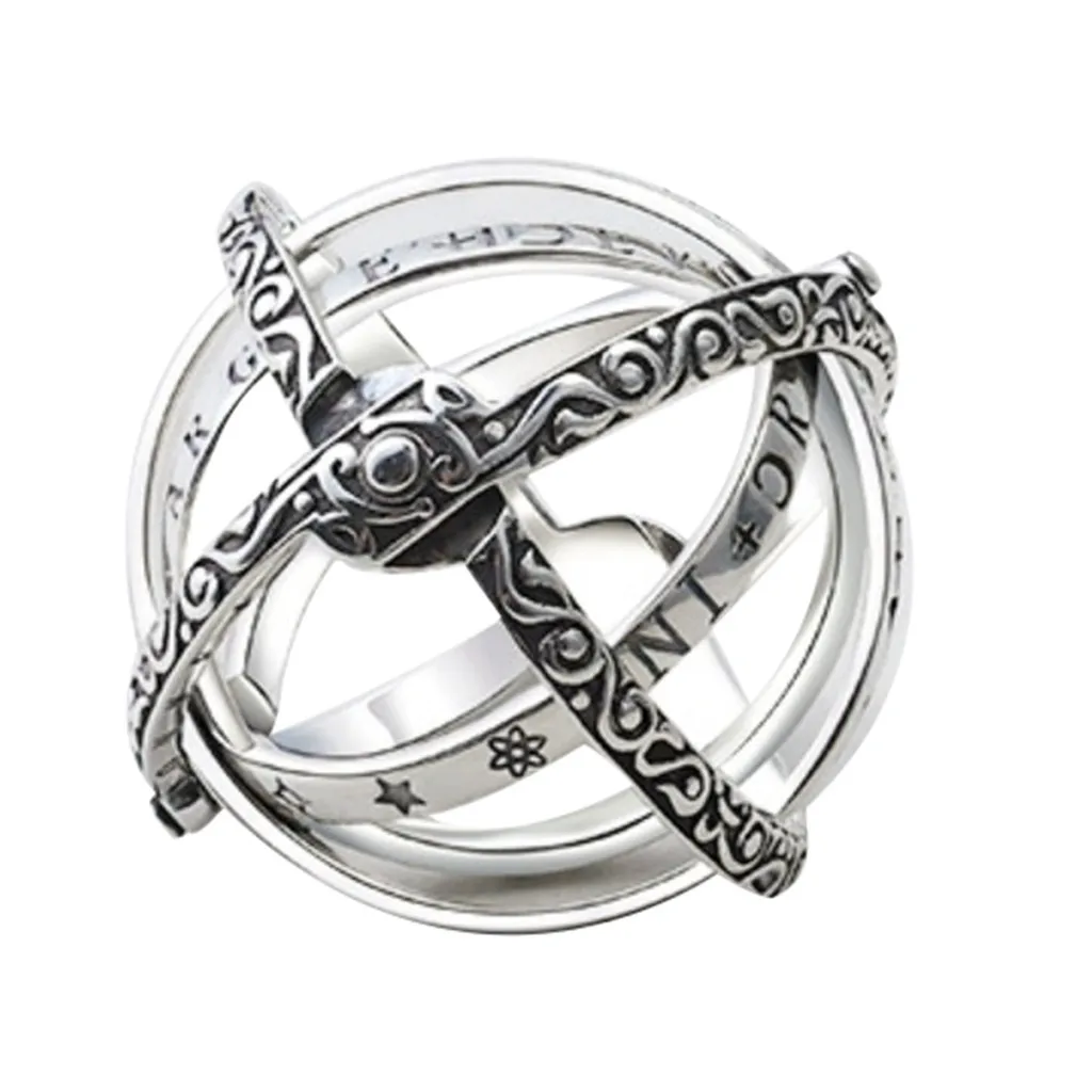 Горячие Openable кольца астрономические с глобусами Винтажные Ювелирные Кольца