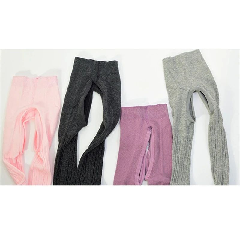 

Pure Cotton Baby Girl Tights Pantyhose Bebe Toddler Ppen-backed Pants Spring Autumn Kids Retro Tights All-matches Bottoms