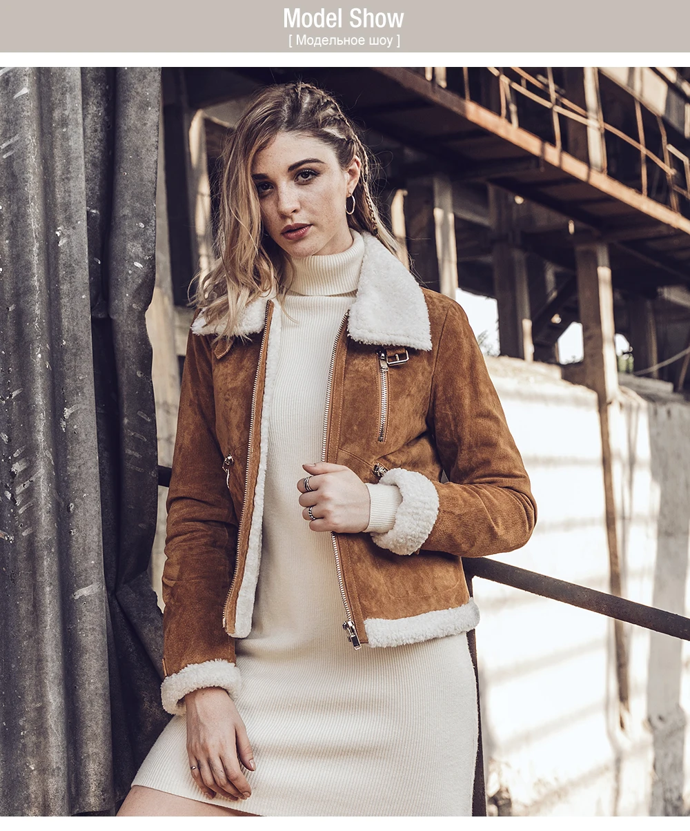 Новинка 2017 года; Женская куртка из натуральной кожи в стиле ретро; куртка из искусственного меха; осенне-зимняя теплая Женская куртка из