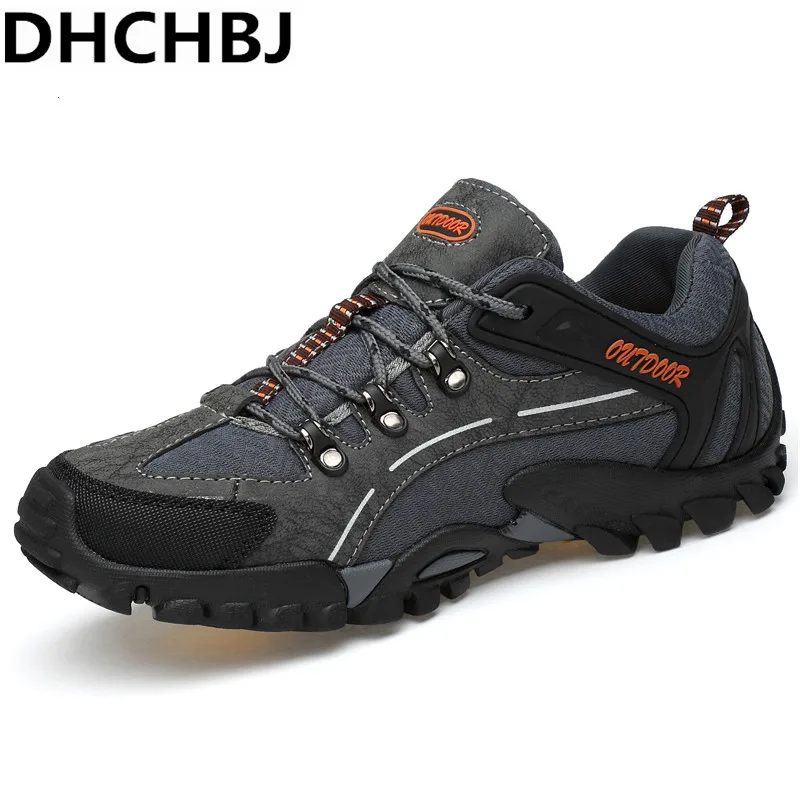 

High Quality Microfiber Leahter Men Hiking Shoes Men Outdoor Non-slip Sneakers Wearable Sport Shoes