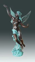 Life size brass Statue longing girl angel Bronze sculpture garden and park decoration
