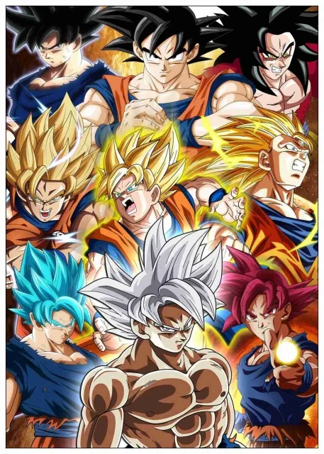 ZZ11808-13 Dragon Ball Z Goku аниме плакат в скандинавском стиле настенные художественные модные картины на холсте принты Мультяшные модульные картины украшение дома - Цвет: ZZ11808-13