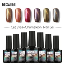 ROSALIND гель 1S P+ черная бутылка 10 мл кошачьи глаза+ Магнитный "хамелеон" A01-12 гель лак для ногтей Дизайн ногтей вязаное вискозное платье и светодиодный блестящий гель лак