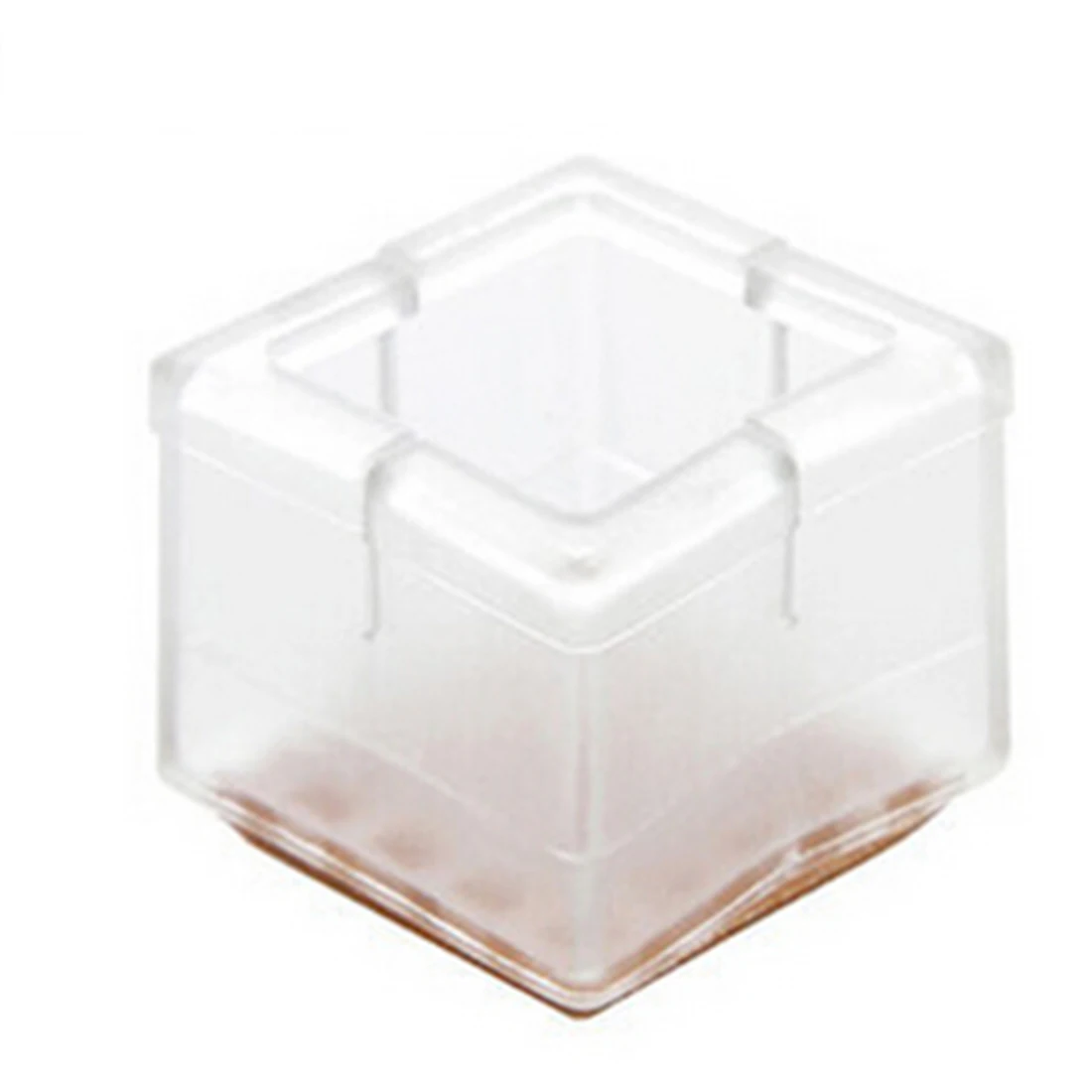 

New 4pcs Square Shape Transparent PVC Table Chair Leg Cap Cover Non Slip Furniture Leg Feet Protector