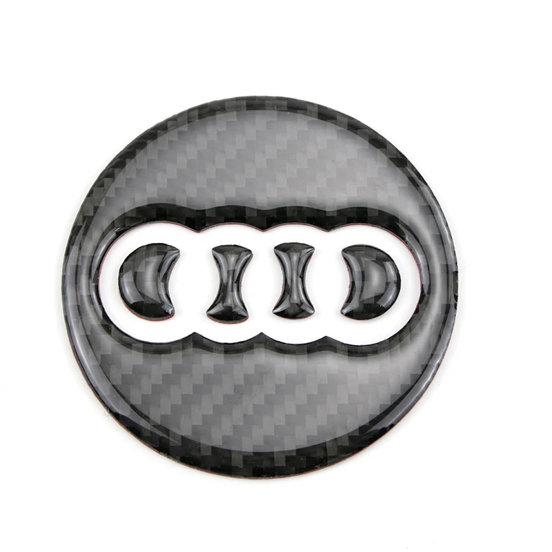 Для Audi A4 B6 B7 B8 A3 Автомобильный логотип наклейка на руль отделка из углеродного