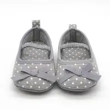 Детская обувь для маленьких девочек, в горошек, с узлом-бантиком, мягкая подошва Мокасины для младенцев bebek ayakkabi l1019