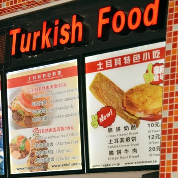 

8PCS Custom A2 Size Black Aluminum Frame Slim LED Menu Board Light Box for Fast food Restaurant Indoor Wall Mounted Single Side