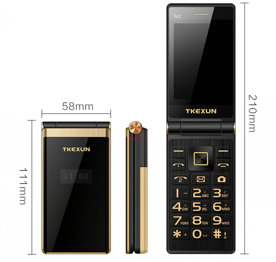 Двойной экран откидной сотовый телефон раскладушка M2 Quad GSM старшеклассник 3 0