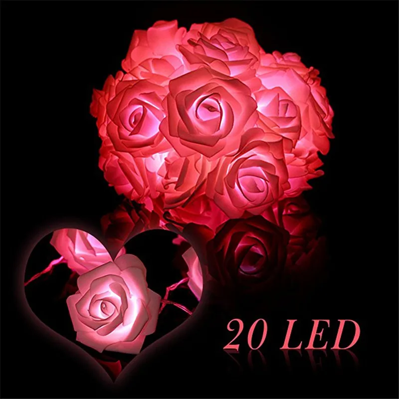 

BHomify 2M 20 Rose LED Fairy String Light Christmas Tree Ornaments Warm White Light Christmas Decorations For Home Xmas 2018