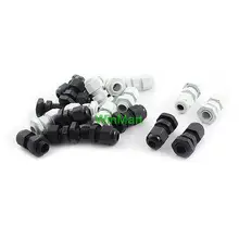 20 шт M12x1.5 белый+ черный нейлон 3-6,5 мм Водонепроницаемые кабельные сальники разъемы