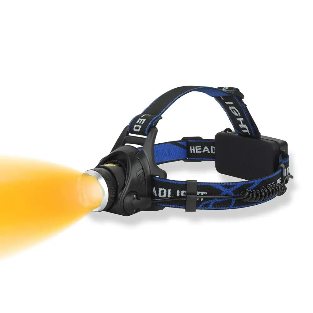

Super bright 1000 lumens T6 LED headlights 4 mode outdoor mining camping night fishing waterproof charging yellow headlights