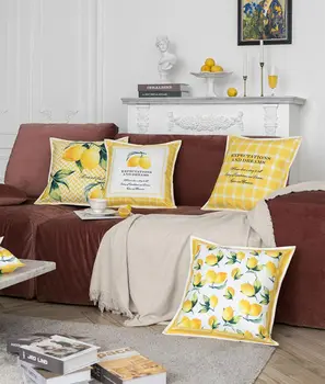 

Free Shipping!!Cute yellow lemon square throw pillow/almofadas case adult teenage child kid,fashion cushion cover home decore