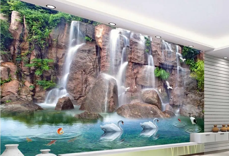 customize wallpaper for walls 3 d stereoscopic wallpaper Water to make money 3d room wallpaper