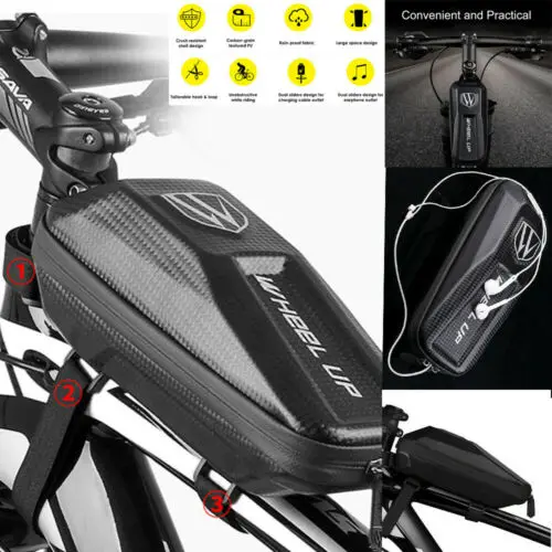 

Bicycle Front Frame Waterproof Bag Cycling Bike Tube Pouch Holder Saddle Pannier