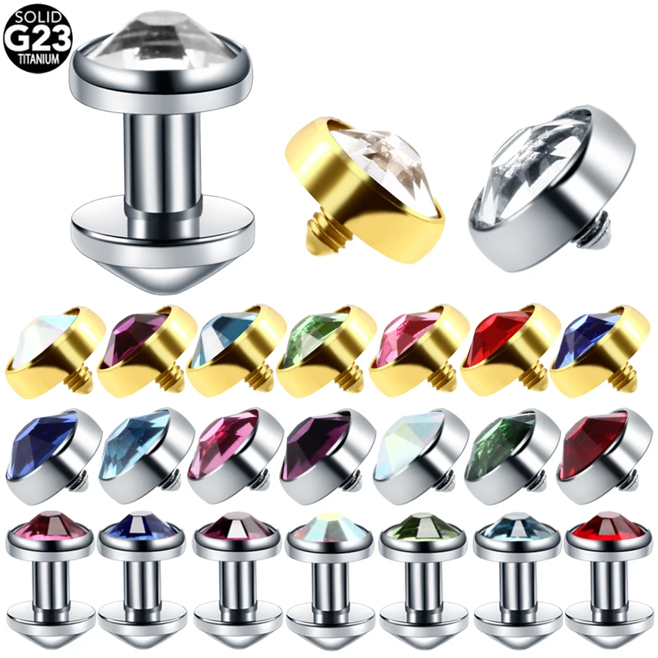 Buy 8PC Titanium Dermal Top micro Skin Diver Dermal Piercing Jewelled Body