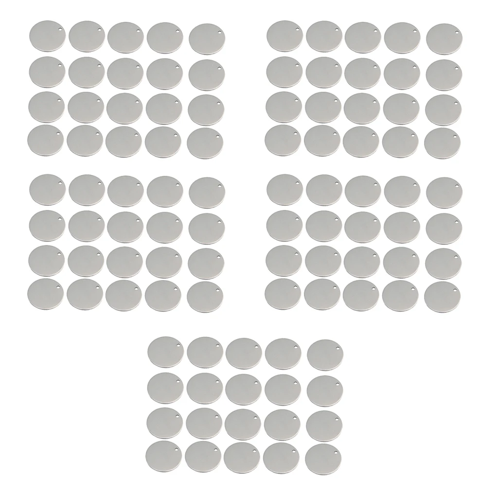 100pcs Metal Flat Round Blank Coin Engraving Stamping Charms Tag Necklace Bracelet Pendants Findings for Jewelry Making 8mm