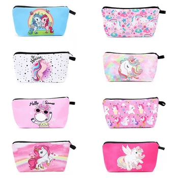 

Printing Cosmetic Bag Unicorn Pattern Cosmetic organizer bag For Travel Ladies Pouch Women Multicolor Makeup Bags