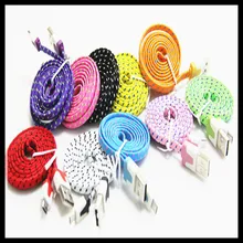 2000 шт 1 м 3 фута плоский в оплетке Ткань 8pin USB данных нейлоновая синхронизация зарядное устройство для iPhone 5S 6 7 7 plus