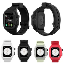 Совместим с Apple Watch Series 5 4 40 мм/44 мм/Series 3 42 мм водонепроницаемый чехол с силиконовым ремешком для часов