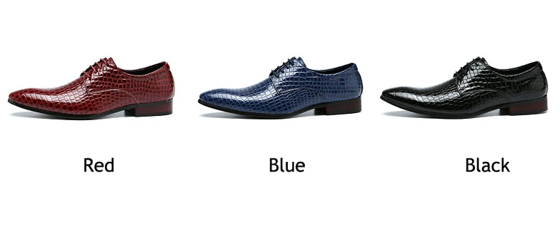 Mens Casual Shoe Formal Oxfords Mens Shoes Casual Mens Dress Shoes' Lace-up Crocodile Leather Oxford Shoes For Men Big Size 46 (15)