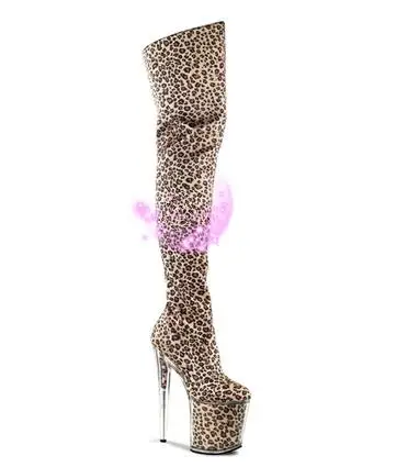 Picture As Cm Sexy Largas 20 De Boot Talón Moda Del Partido Botines Leopardo Aguja Diversión Club Sobre Tacón Modelo Botas Rodilla Mujer Plataforma La pgnBqB