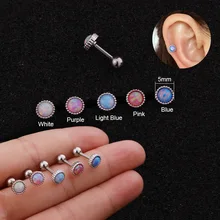 Feelgood пирсинг ушей 16 г штанга нержавеющая сталь с 5 мм круглый Опал хрящевая спираль серьги раковины трагус ладья Винт Назад шпилька