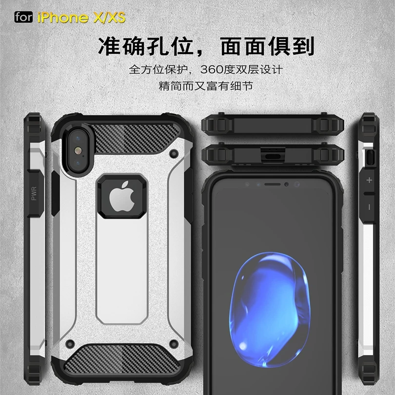 

For iPhone Xr 5 5S SE 6S 6 8 7 Plus Xs MAX Strong Hybrid Tough Shockproof Armor Phone Back Case Hard Rugged Impact Cover Funda